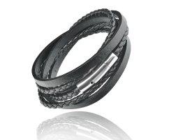 Браслет из кожи плетеный на три оборота QB8197