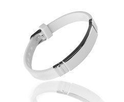 Белый браслет из каучука под гравировку KB295