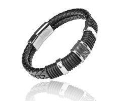 Браслет из кожи комбинированный QB866