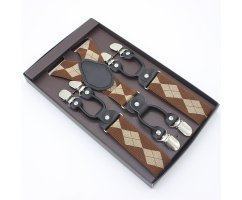 Подтяжки мужские для брюк в клетку PT10