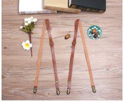 Подтяжки мужские ленты из натуральной кожи PT22