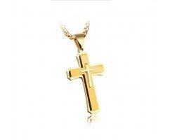 Кулон крест золотистый K1011