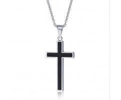Крест черно-стальной K232