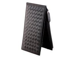 Портмоне плетенное черное Q820