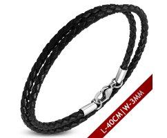 Чокер из кожи плетенный с серебристой застежкой