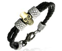 Браслет из кожи с черепом QB105