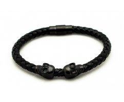 Браслет с черепами черный QB195 Браслет с черепами черный QB195