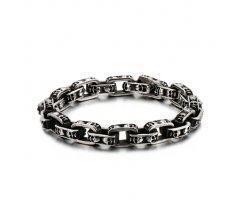 Браслет якорного плетения с черепами SB293