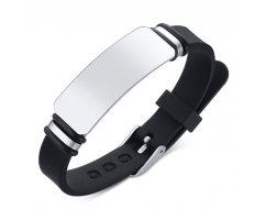 Браслет из каучука с вставкой под гравировку KB715