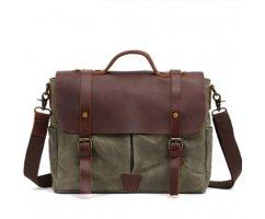 Сумка из канваса хаки на ремнях SM031