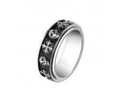 Кольцо подвижное с черепами R260