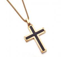 Крест золотистый с цепочкой K422