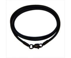 Шнурок из текстиля на шею черный C507