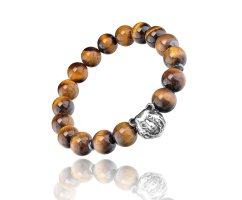 Браслет из крупного тигрового глаза Медведь SH8488