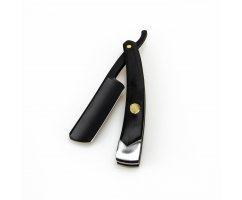 Бритва опасная с черной рукояткой из дерева HB116