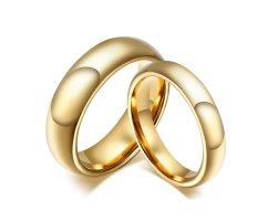 Кольцо из вольфрама обручальное золотистое RW1740