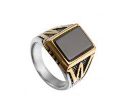 Перстень с агатом двухцветный R240