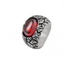 Перстень с красным цирконом R308