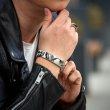 Широкий браслет из стали под гравировку SB120