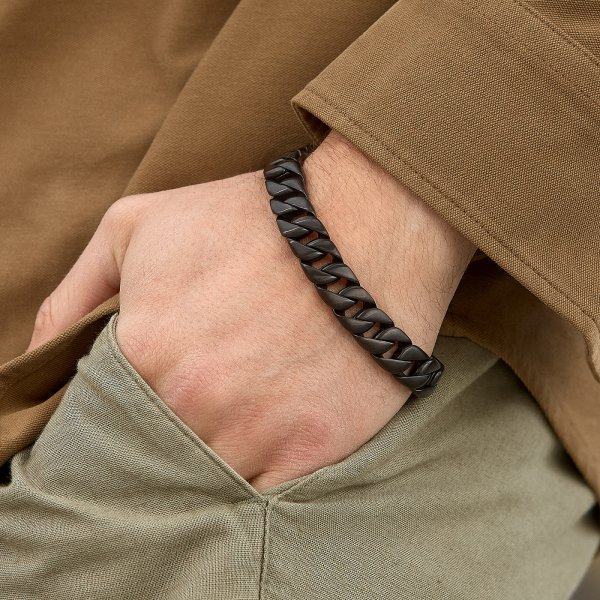 Браслет панцирный из стали черный SB359
