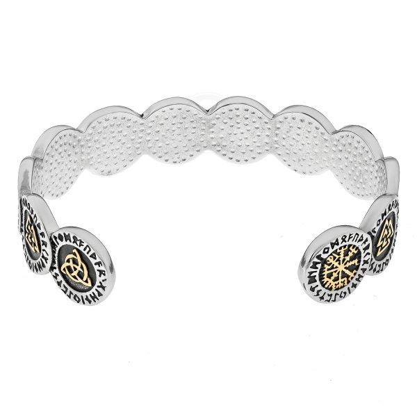 Браслет-кафф с рунами скандинавский SB382