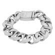 Браслет массивный плетения бисмарк из стали SB383