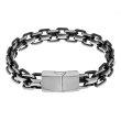 Браслет из стали двойной якорный оксидированный SB386
