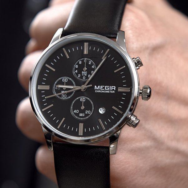 Часы Megir Chrono black W0015