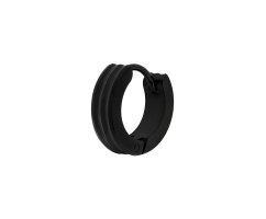 Мужская серьга-кольцо черная 13 мм SE0691