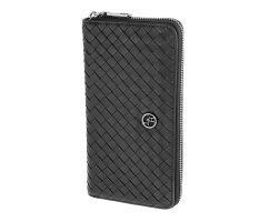 Клатч из натуральной кожи плетеный на одной молнии Q162-M22