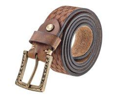 Cedric ремень коричневый ручной работы с тиснением RB3095