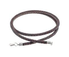 Шнур ручной работы из натуральной кожи коричневый 5 мм CH235