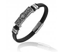 Браслет из кожи тонкий Крым QB409