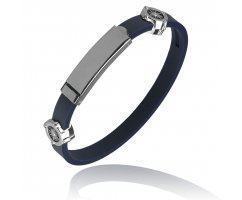 Браслет каучуковый с магнитами синий KB1602