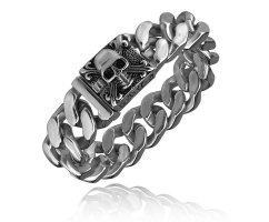 Массивный браслет из стали с черепом SB328