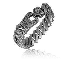 Светлый массивный браслет из стали SB307