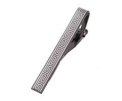 Зажим для галстука черный с узором Z054