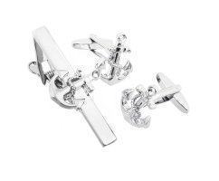 Набор запонки и зажим с якорем ZK153