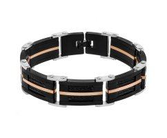Браслет из стали комбинированный широкий SB365