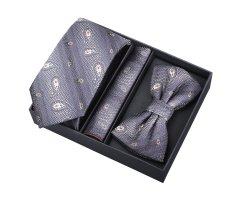 Benoit набор галстук, бабочка и платок коричневый CP70