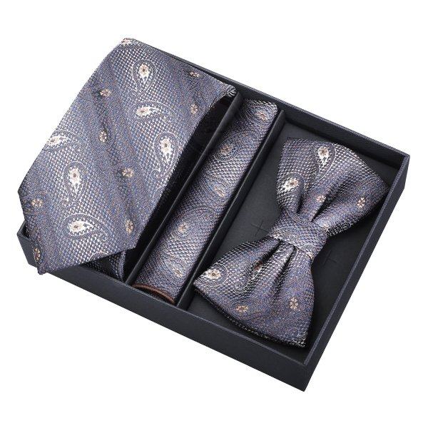 Benoit набор галстук, бабочка и платок коричневый CP70