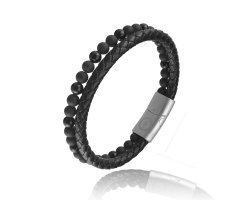 QB0311 Браслет комбинированный с серебристой застежкой