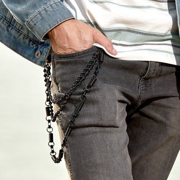 Сэт черных цепочек на джинсы DC017