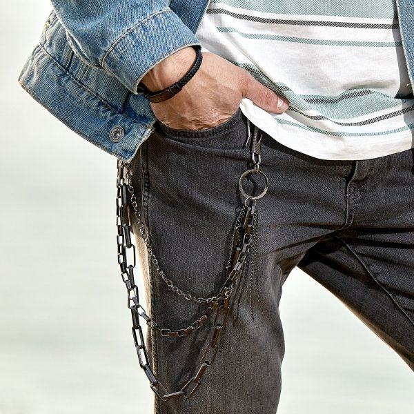 Сэт матовых цепочек на джинсы DC016