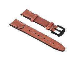Ремешок из кожи с прошивкой коричневый ST243