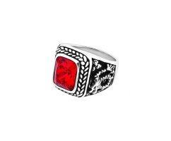 Перстень с красным цирконом R309-R