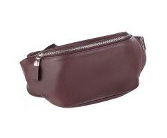 Сумка на пояс из натуральной кожи коричневая SM3166