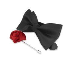 Бабочка глянцевая черная BT51