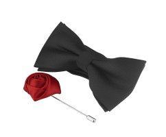 Бабочка в полоску черная BT50