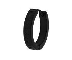 Мужская серьга-кольцо c рунами черная 19 мм SE0508-2